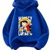 Худи с принтом Манки Д. Луффи Чиби из One Piece, Детский Пуловер с капюшоном для Мальчиков и Девочек, Аниме Детская Уличная Одежда, Топы