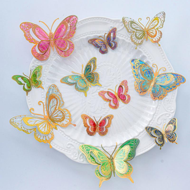 12Pcs Waterproof Butterfly Stickers Self Adhesive Ideal for Scrapbooking and DIY Projects