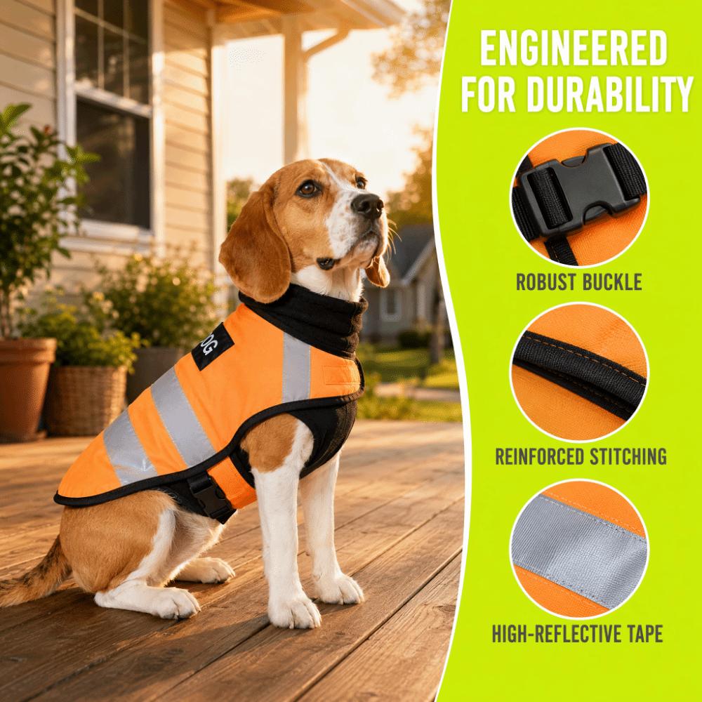 Adjustable Puppy Visibility Jacket Breathable Pet Fluorescent Clothes  for Walking Night