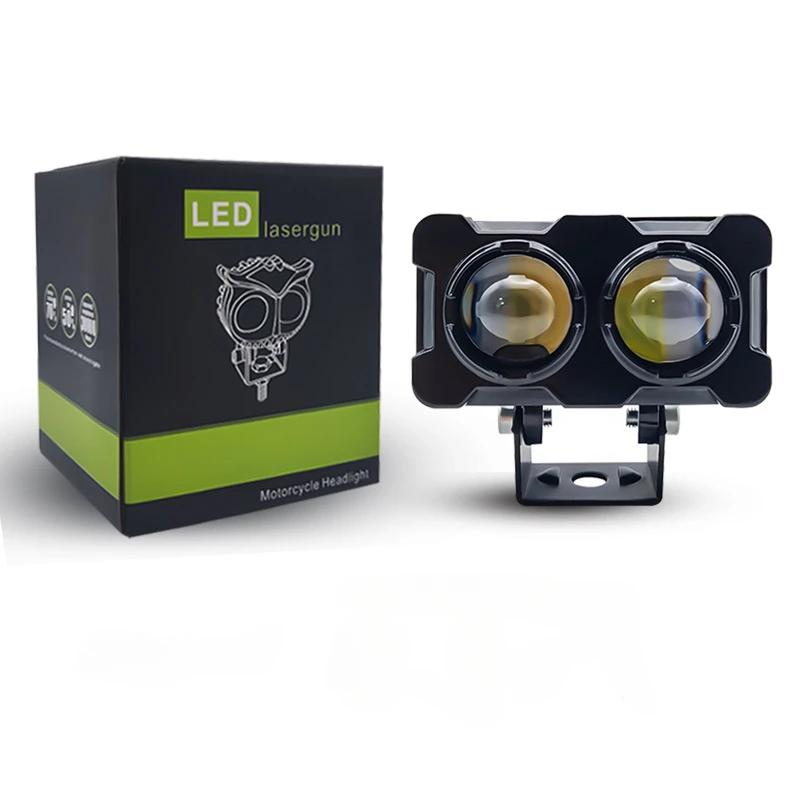 Новый светодиодный прожектор с тремя глазами для мотоцикла, модифицированный свет для электромобиля, водонепроницаемая фара для мотоцикла, внешний прожектор