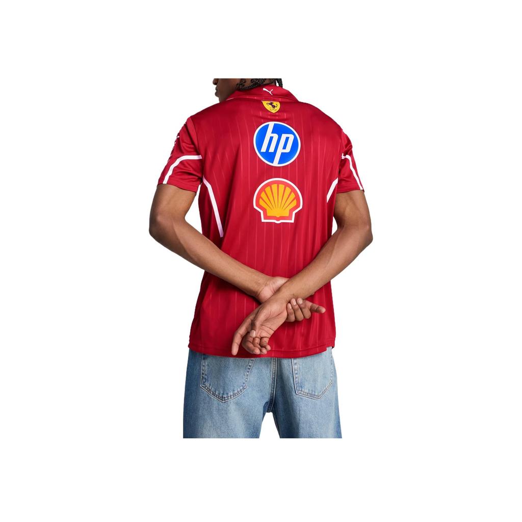 Puma Scuderia Ferrari HP Повседневная Удобная Мягкая Однотонная Футболка с Коротким Рукавом Мужская Красная 763938-01