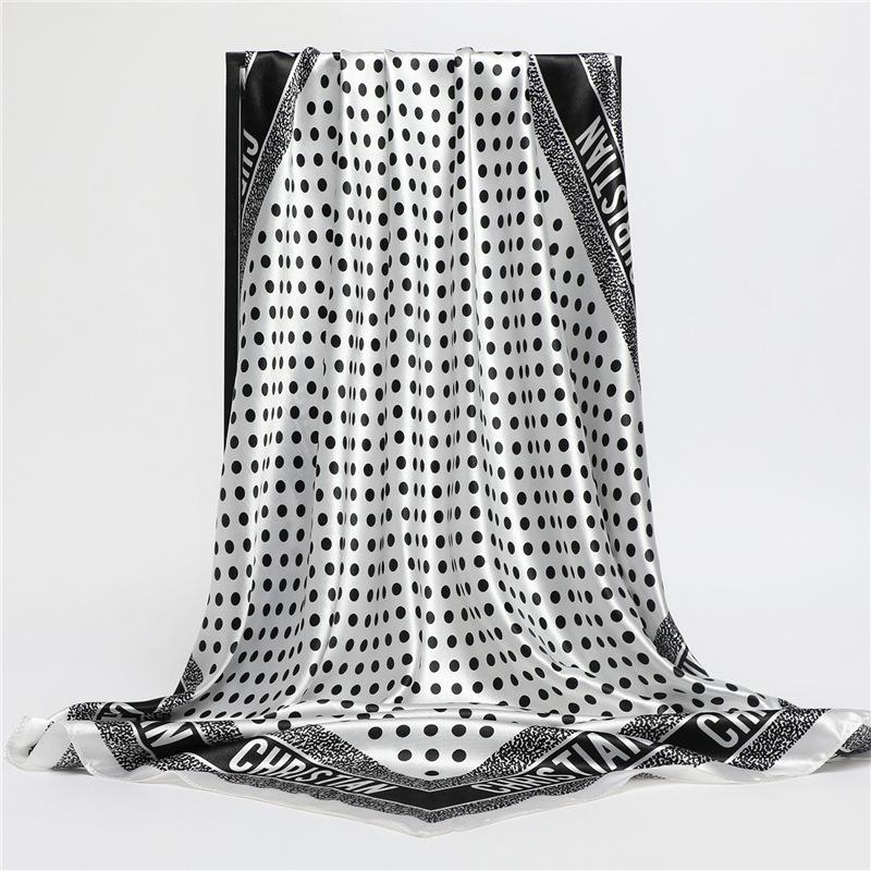 90 * 90cm New Silk Scarf Women'S Spring And Summer Decorative Scarf Sunscreen Travel Shawl Autumn And Winter Scarf Thin Edition