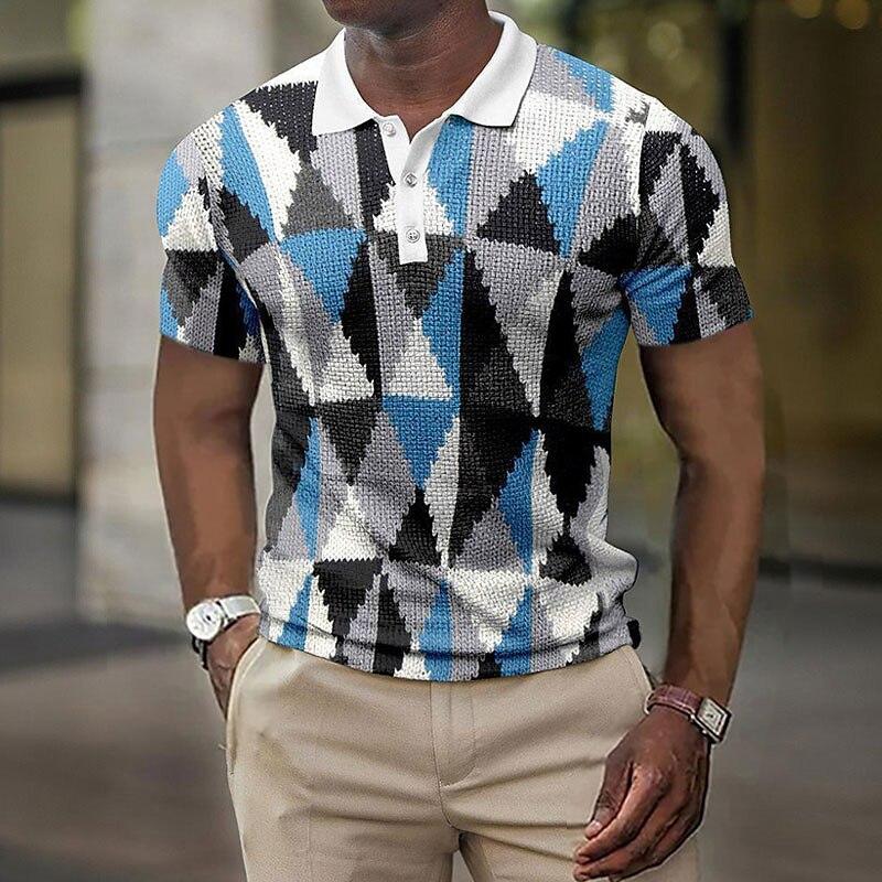 Мужская футболка поло с коротким рукавом, топы с 3D-принтом, модные, из полиэстера, дышащие, удобные, футболки поло