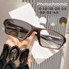 Sports Anti Drop Square Photochromic Myopia Glasses Anti Blue Light Outdoor Sports Cycling Diopter To -4.0 Unisex