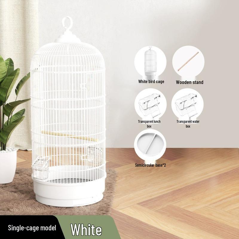 Роскошный круглый металлический набор клеток для попугаев, волнистых попугайчиков, корелл и майны