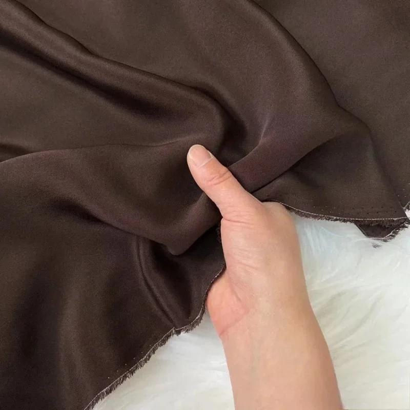 Однотонная 100% шелковая ткань Крэп де Шин 30 момми, тяжелый шелковый крэп, ткань для одежды, платьев, брюк