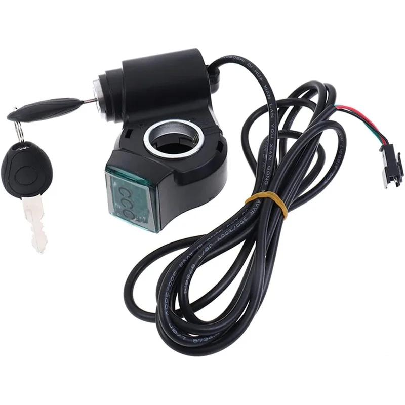 Электровелосипедный вольтметр с цифровым замком и кнопкой управления дроссельной заслонкой Электровелосипедный вольтметр с цифровым замком и кнопкой управления дроссельной заслонкой Дисплей напряжения Переключатель питания