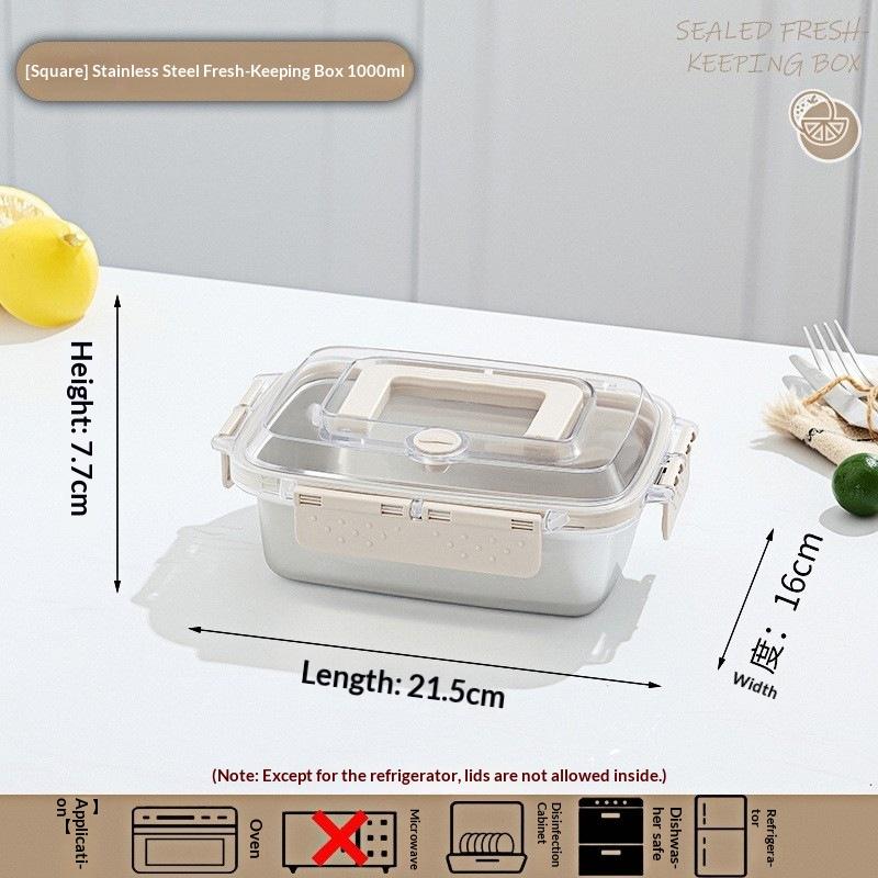 Leakproof Stainless Steel Bento Box Large Capacity Microwave Safe Portable Lunch Box Food Storage Container