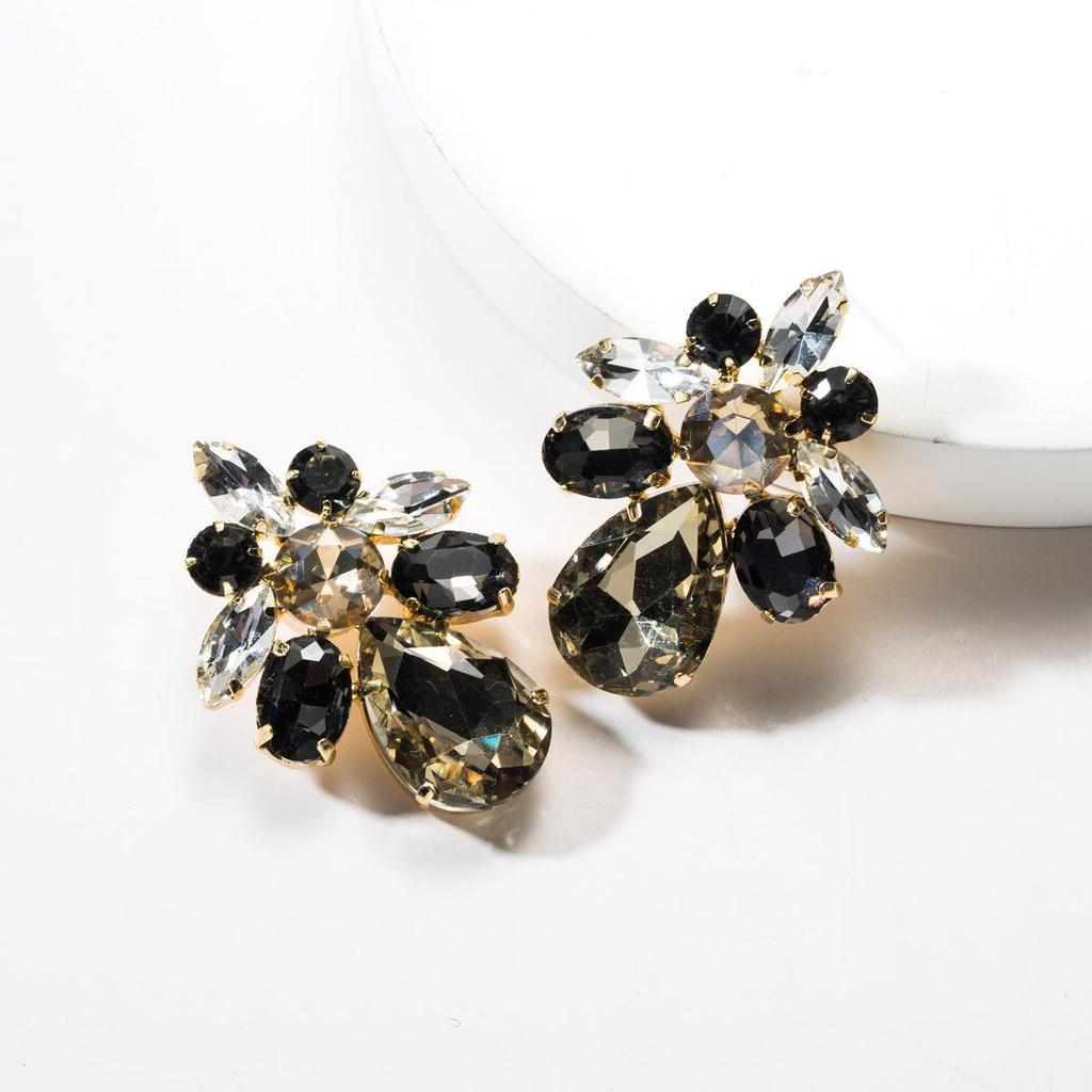 Акриловые серьги-капли с геометрической формой и бриллиантами для женщин — модный европейский и американский дизайн