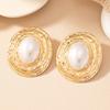 Stud Earrings For Women Round Metal Geometric Ear Accessories Holiday Party Gift Fashion Jewelry CE214