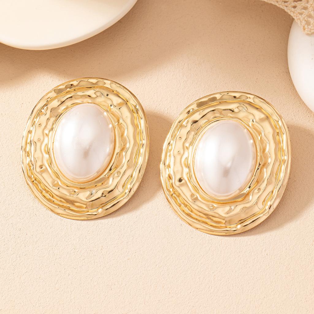 Stud Earrings For Women Round Metal Geometric Ear Accessories Holiday Party Gift Fashion Jewelry CE214