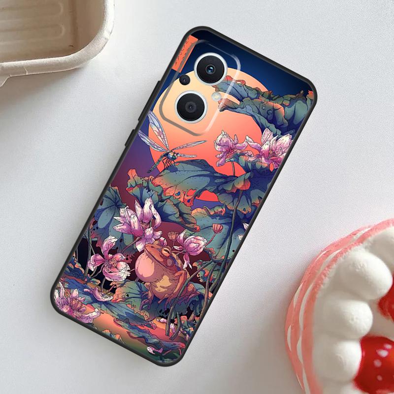 Японский стиль Арт Чехол Япония для OPPO Reno 10 Pro 11F 4Z 5Z 8T 4 5 6 7 8 Lite OPPO Find X2 X3 Neo X5 X6 Pro Чехол