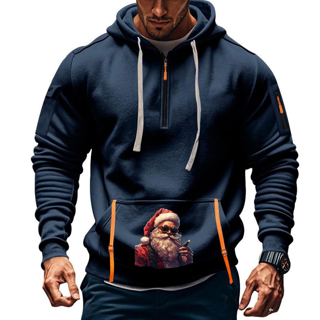 Мужская толстовка с капюшоном с принтом, кардиган на молнии с карманом на рукаве, мужская спортивная повседневная толстовка большого размера