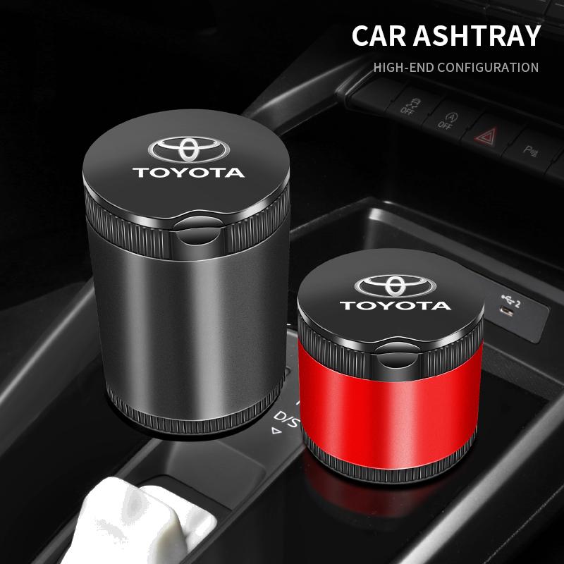 Car Styling LED Ashtray Cigarette Smoke Bin Holder With Lid For Toyota Land Cruiser Prado J120 J150 J200