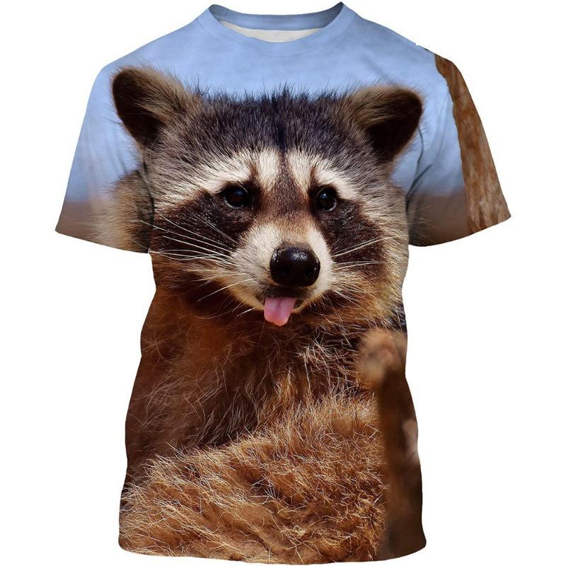 Raccoon 3D Print T-shirts Men Woman Funny Animal Casual Tees Streetwear Harajuku Fashion