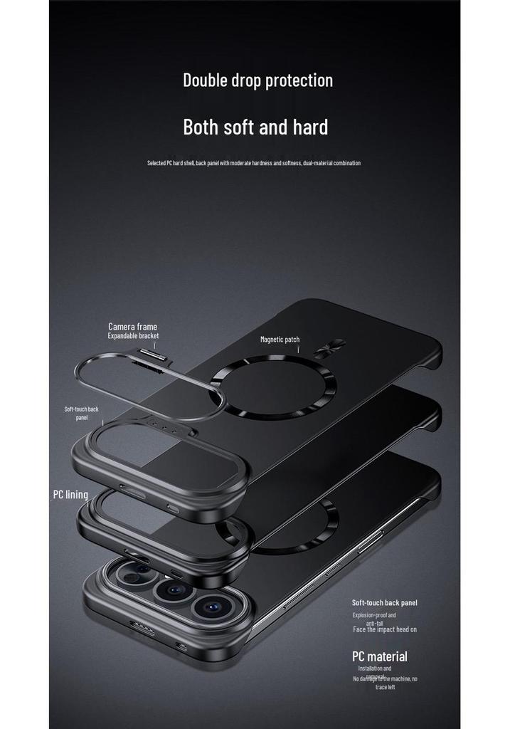 Ультратонкий магнитный чехол для телефона HONOR 500/500Pro с новым дизайном без рамки и металлической отделкой