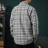 Новая мужская рубашка с длинным рукавом Мужская гангстерская рубашка с чувством высокого класса Клетчатая рубашка Модные универсальные топы