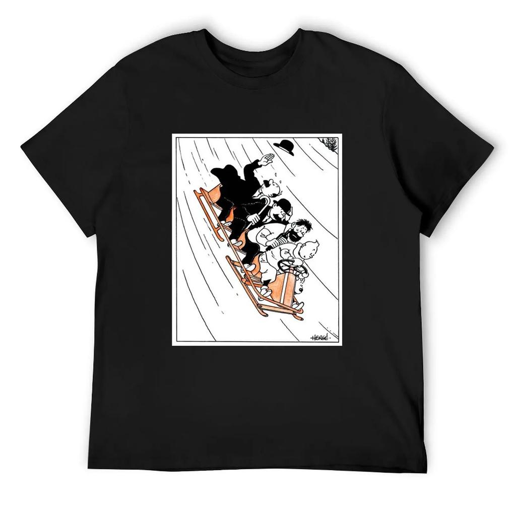 Футболка с изображением бобслея, одежда в стиле аниме, индивидуальный дизайн футболки, индивидуальная футболка, футболки для больших и высоких мужчин