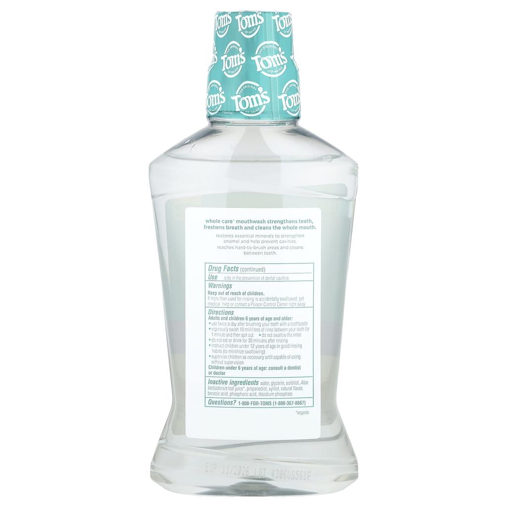 Tom's of Maine Whole Care®, Ополаскиватель для полости рта для профилактики кариеса, Свежая мята, 473 мл (16 жидких унций)
