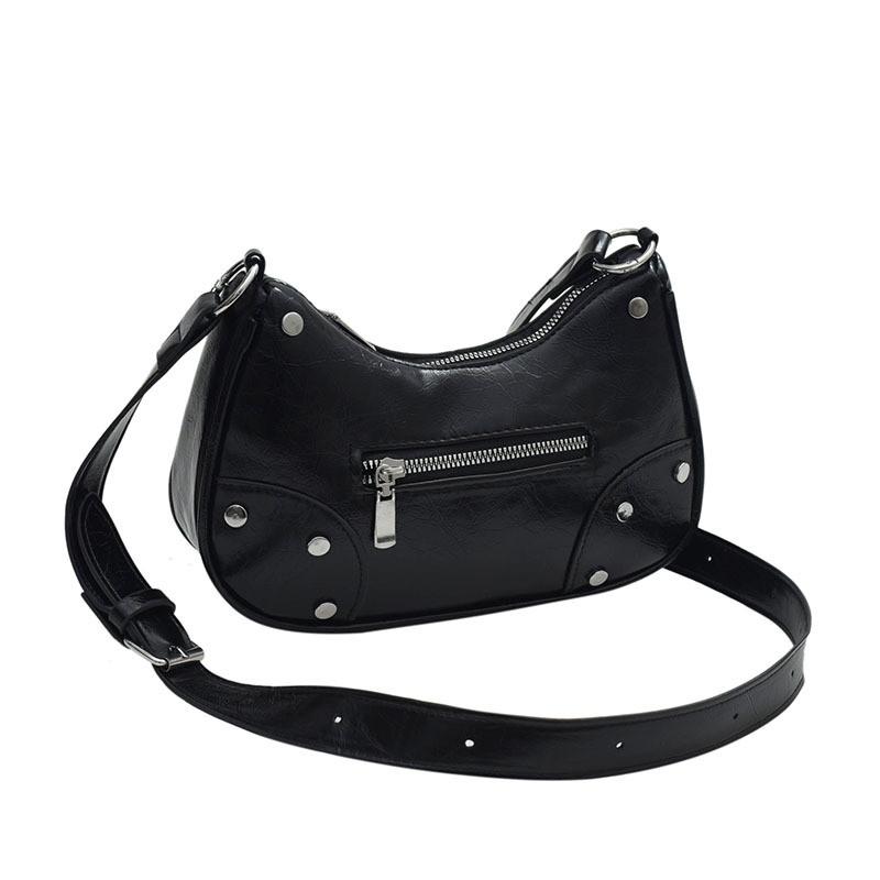 Stylish Vintage Crescent Bag For Women With Soft Pu Material And Trendy Colors