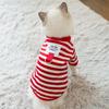 Spring and Autumn Simple Striped Cat Two Feet Traction Sweater Dog Casual Small and Medium Dog Pet Teddy Clothes