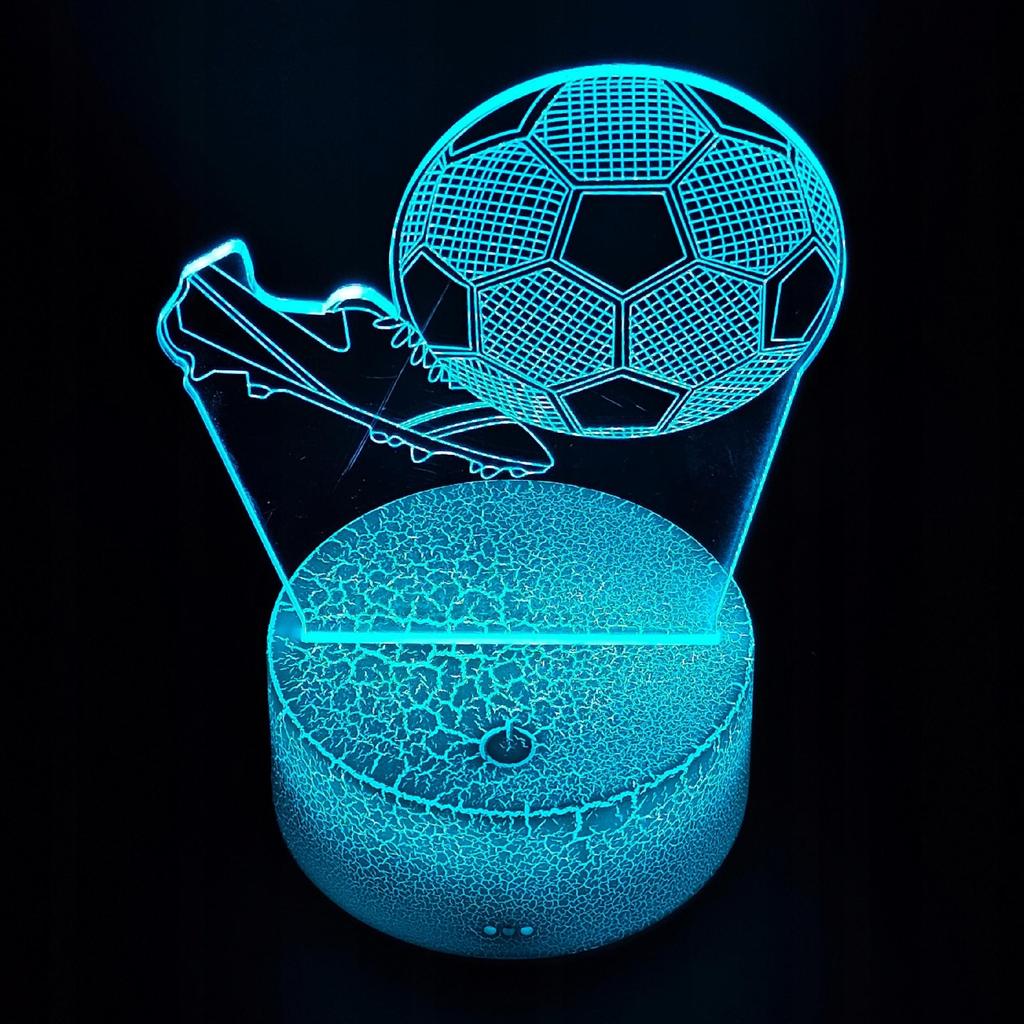 Night Desk Lamp For Children Soccer Football Cleats 3D Illuminated + Remote Control