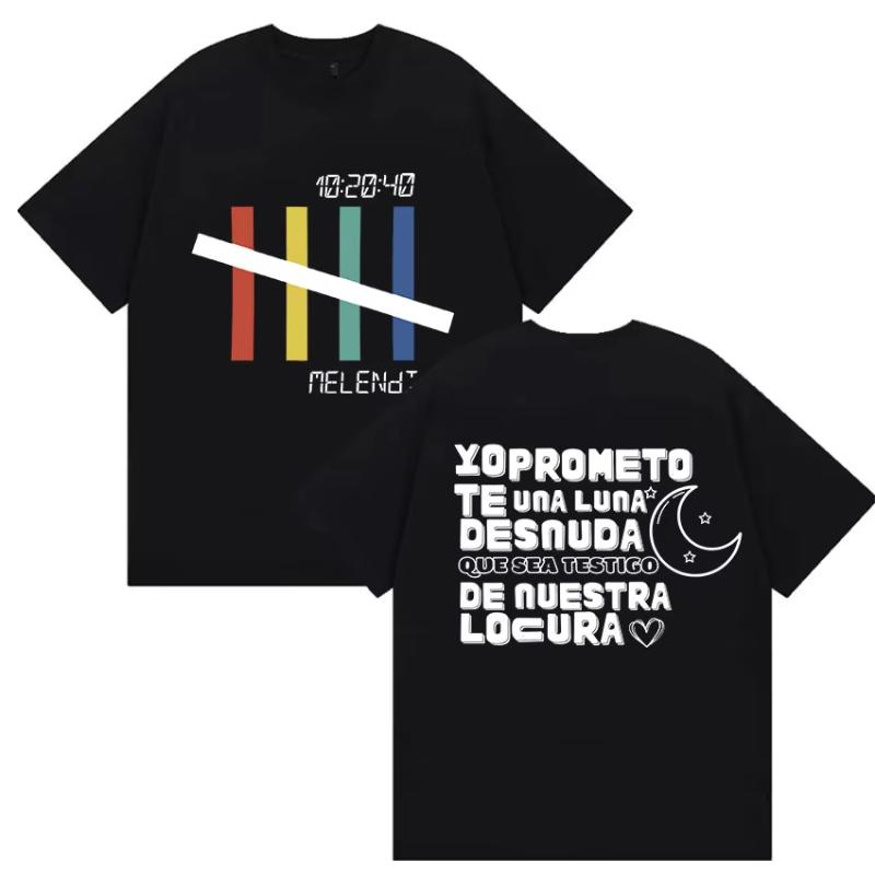 Singer Melendi Tour 2026 Album Merch Tshirt Unisexs Womens Retro Gothic Hip Hop Loose Comfortable Cotton Tshirt Street Wear