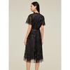 JZ Jiuzi Shopping Mall Same Light Mature Embroidered Mesh Waist Dress Women's Summer New Style