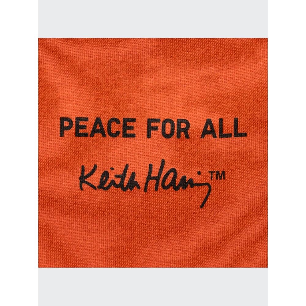 Uniqlo Футболка с принтом «Peace For All», короткий рукав, стандартный крой, Кит Харинг