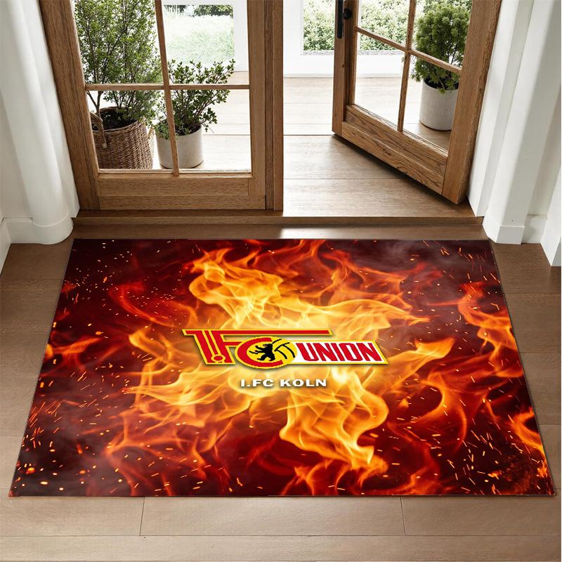 Union Berlin FC Design Crystal Velvet Rug Soft Decorative Mat for Bedroom Entrance