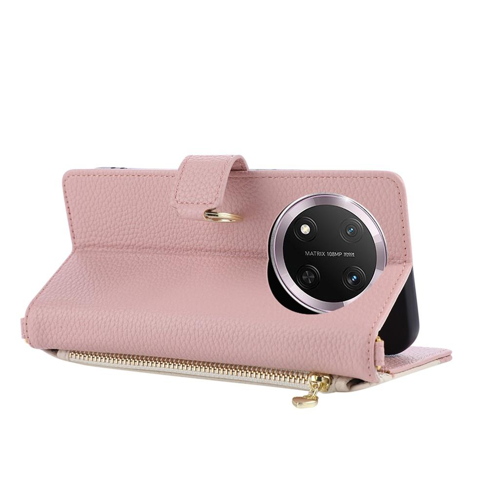 Wallet Case for Magic7 Lite 5G - Leather/PU, Pink, With Lanyard