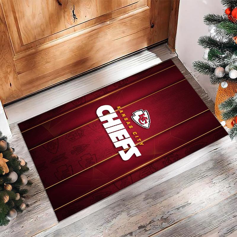 Kansas City Chiefs Crystal Velvet Carpet Soft Anti?Slip Floor Mat Comfortable Home Living Room Bedroom Decor Rug