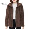 Женское зимнее пальто, двусторонний толстый уютный плюшевый кардиган с капюшоном и длинными рукавами, однотонный кардиган, свободная куртка, верхняя одежда