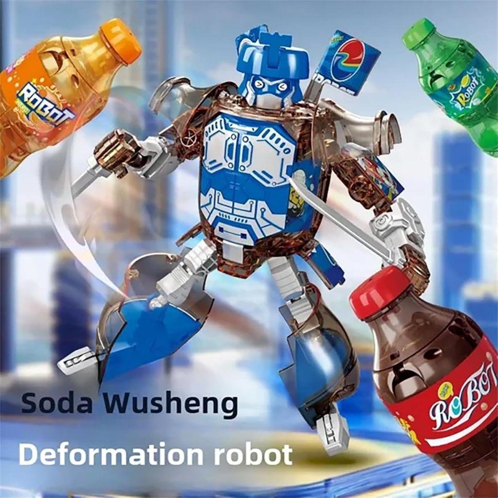 Beverage Bottle Transformer Robot Toy Soda Conversion Machine Bottle Change Man Soda Can Change Robot Holiday Gift