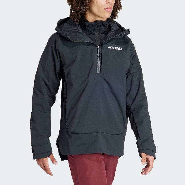Adidas Xperior 2L Lined Rain.Rdy Anorak Logo Outdoor Sports Hooded Ski Jacket Men Jacket Black IB4217
