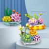 Non-Toxic Flowers Succulents Bouquets Building Blocks Plants Succulent 3D Model Decoration Diy Mini Puzzle Assembled Children'S Toy