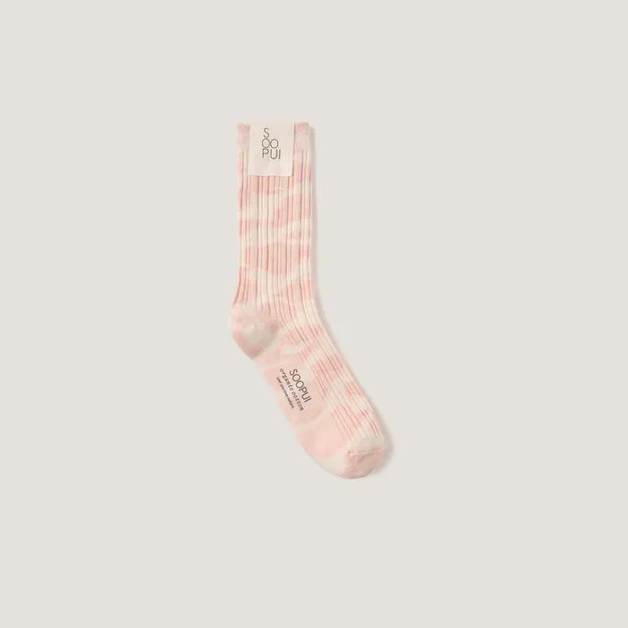 Носки с принтом tie-dye в розовом цвете_Носки, окрашенные натуральными красителями, розовые