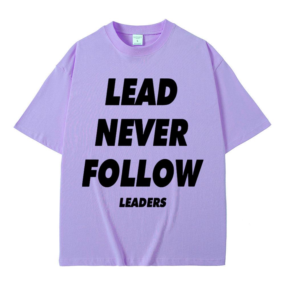Рэпер Chief Keef Футболки с принтом Lead Never Follow Leaders Унисекс Женская Мода Хип-Хоп Винтажная Футболка Хлопок Повседневная Оверсайз Футболки