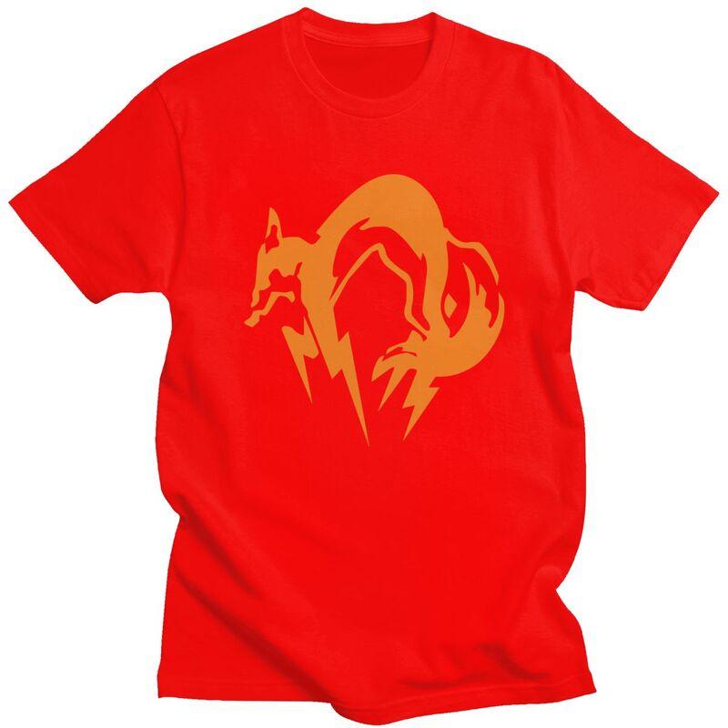Мужская футболка на заказ с логотипом Metal Gear Solid Fox, с коротким рукавом, для отдыха, футболка по видеоиграм, свободный крой, 100% хлопок, футболки, подарок