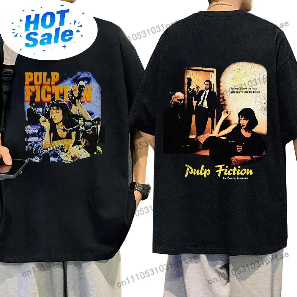 90s Vintage Movie Quentin Tarantino Pulp Fiction Mia Wallace T Shirt Unisex Wounisex Casual Cotton Tshirt Gothic Tshirts Streetwear