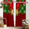 2pcs, 2D FLAT PRINTING Curtains (Without Rod) Festive Window Scene Festival Creative Curtains Versatile Polyester Curtains