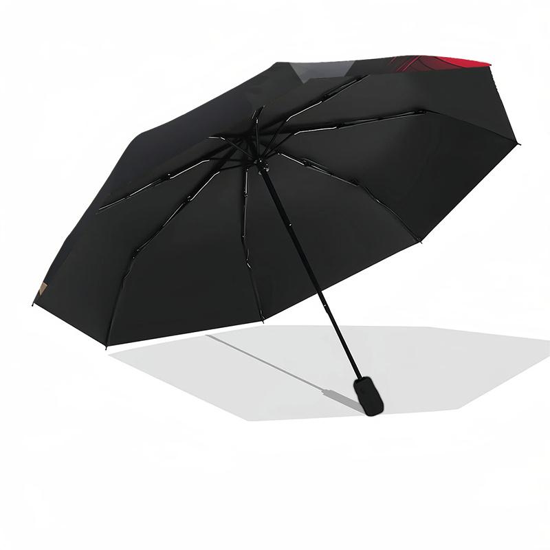 Naruto Sharingan Umbrella:Automatic Opening and Closing,Portable 3 Fold Design with 8 Bone Iron Frame Perfect for Fans,Travelers,Daily