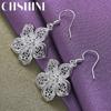 CHSHINE стерлингового серебра 925 пробы большой цветок серьги для женщин очаровательные ювелирные изделия Свадебная вечеринка модные серьги