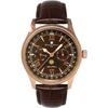 Salvatore Marra Men's Limited Edition Pink Gold and Brown Watch, Moon Phase, Multi-Calendar, 5 ATM Water Resistance, Leather Strap, Business/Formal We