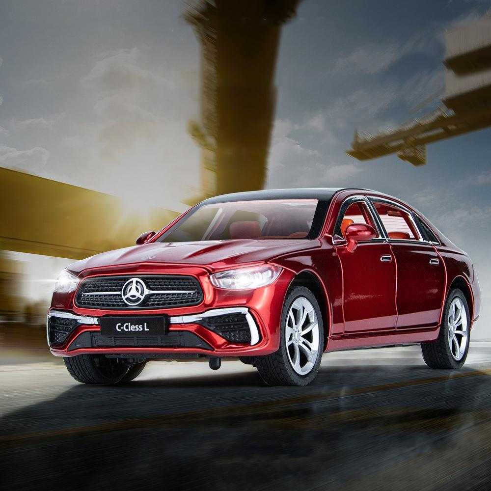 1/24 BENZ C260 C-Class Металлическая модель автомобиля Литые машинки и игрушечные транспортные средства Модель автомобиля Звук и свет Машинка с инерционным механизмом Игрушки Подарки