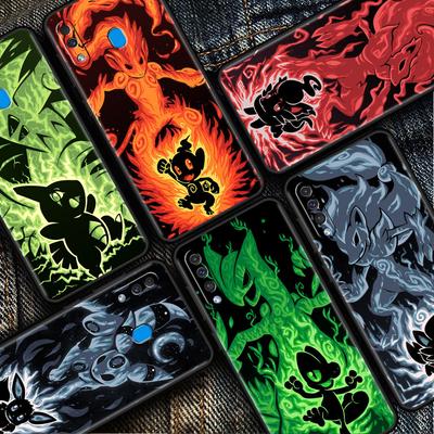 Силиконовый чехол для Samsung Galaxy A50 A70 A12 A30 A02s A03 A10 A22 A23 A40, черный мягкий чехол Pokemon Eevee Elf