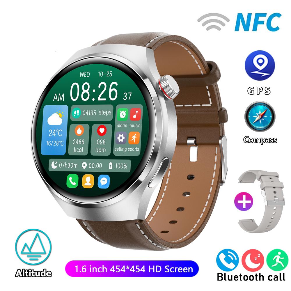 2025 Новые часы Pro GPS NFC Смарт-часы Мужские 360*360 AMOLED Экран Пульс Bluetooth Звонок IP68 Водонепроницаемые Мужские Смарт-часы