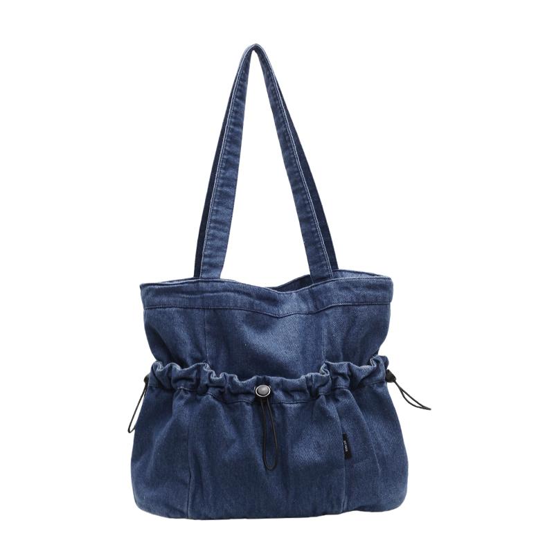 Большая вместительная джинсовая сумка-тоут женская сумка через плечо студенческая сумка для занятий