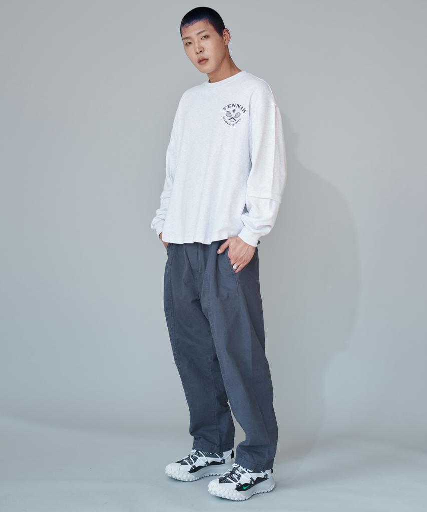 MANIAMASS Tennis Club Embroidered Graphic Long Sleeve (Noble Lt C)