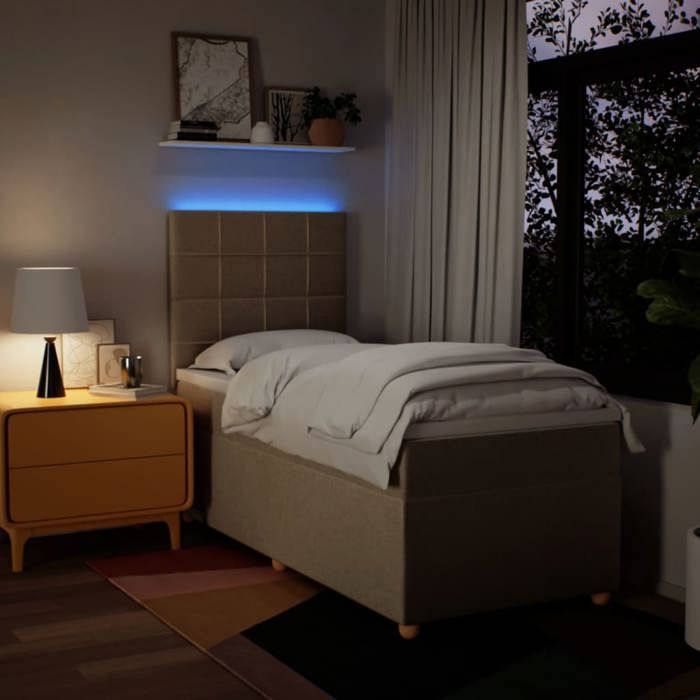 Maison Exclusive - Sommier à lattes de lit avec matelas Crème 80x200 cm Tissu